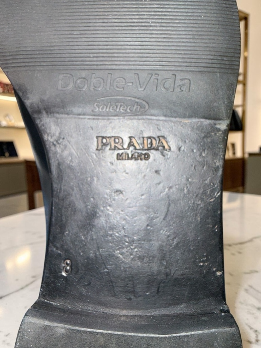 Authentic Prada Milano/Mens black leather slip on loafers/luxury dress shoe - Picture 7 of 11